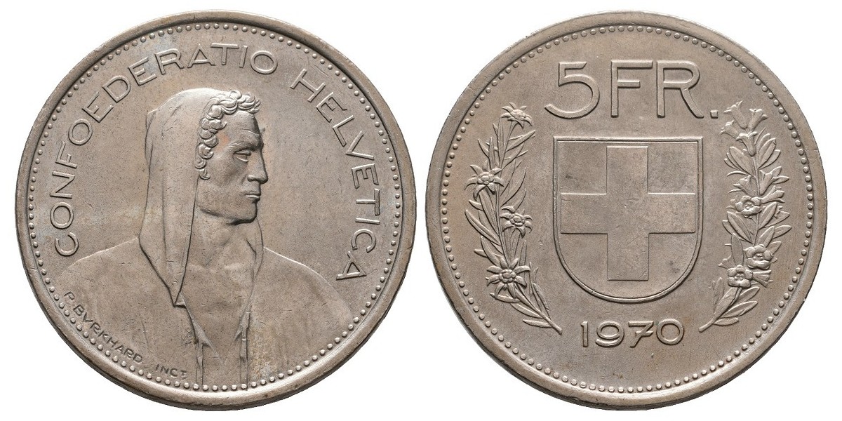 Suiza. 5 francs. 1970
