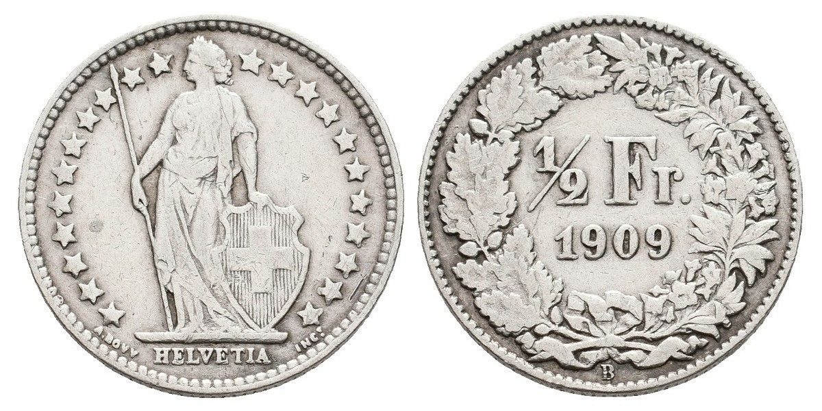 Suiza. 1/2 franc. 1909
