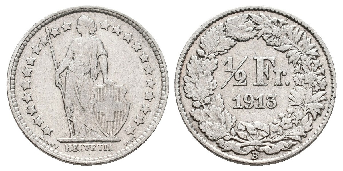 Suiza. 1/2 franc. 1913
