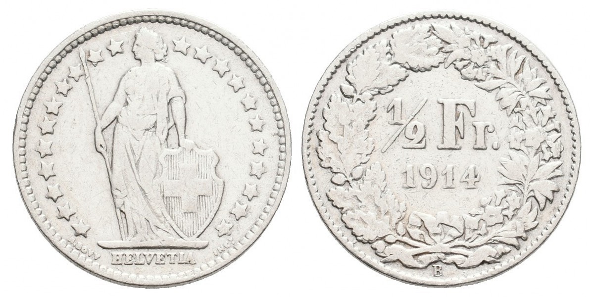 Suiza. 1/2 franc. 1914