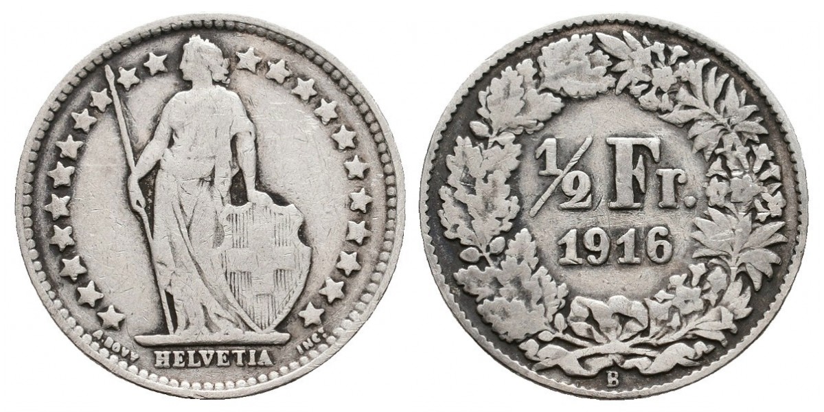 Suiza. 1/2 franc. 1916
