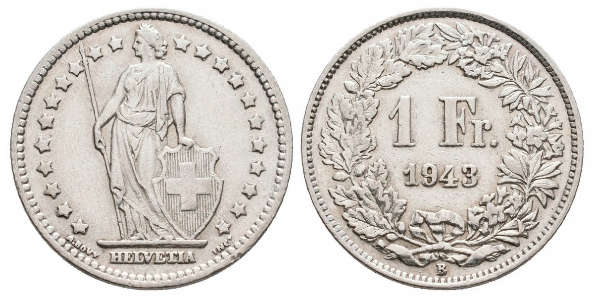 Suiza. 1 franc. 1943