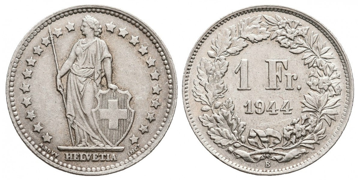 Suiza. 1 franc. 1944