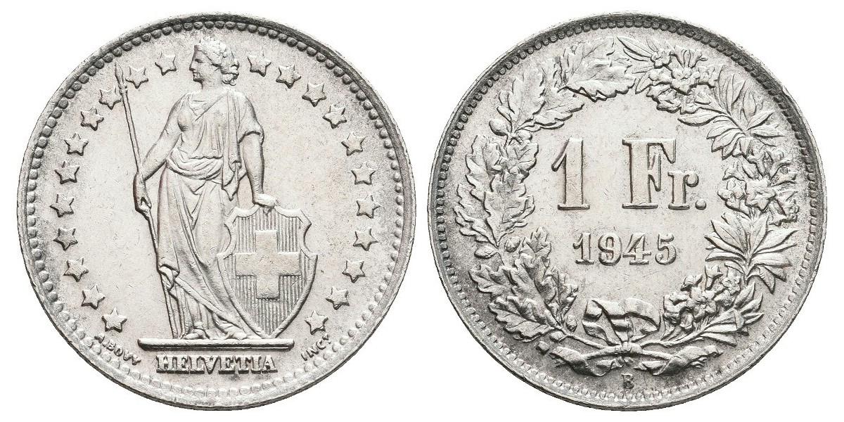Suiza. 1 franc. 1945