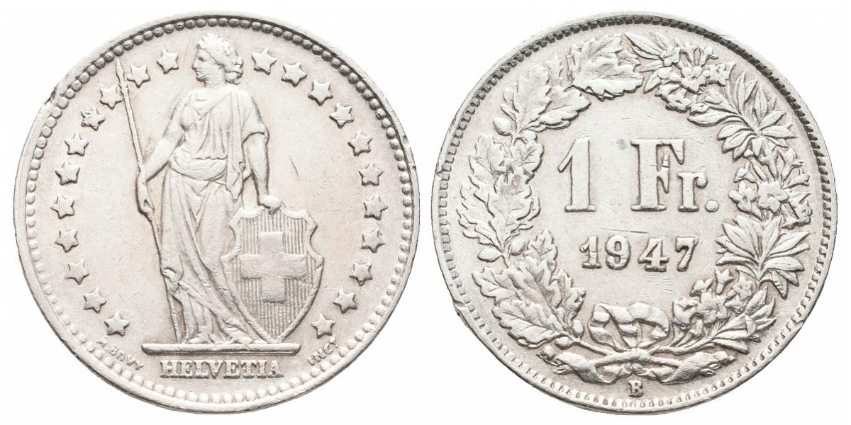 Suiza. 1 franc. 1947