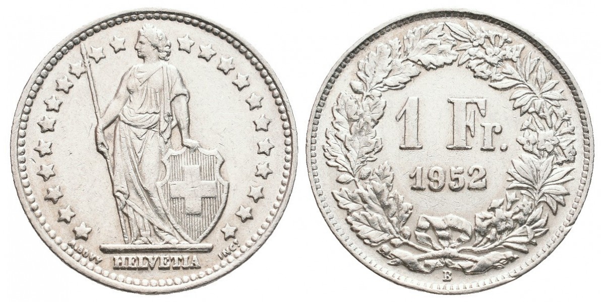 Suiza. 1 franc. 1952