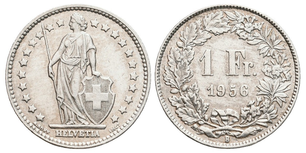 Suiza. 1 franc. 1956