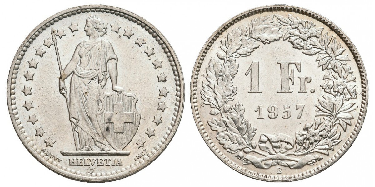 Suiza. 1 franc. 1957