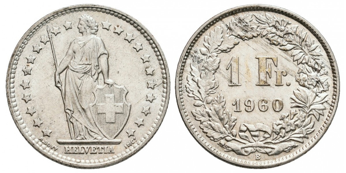Suiza. 1 franc. 1960