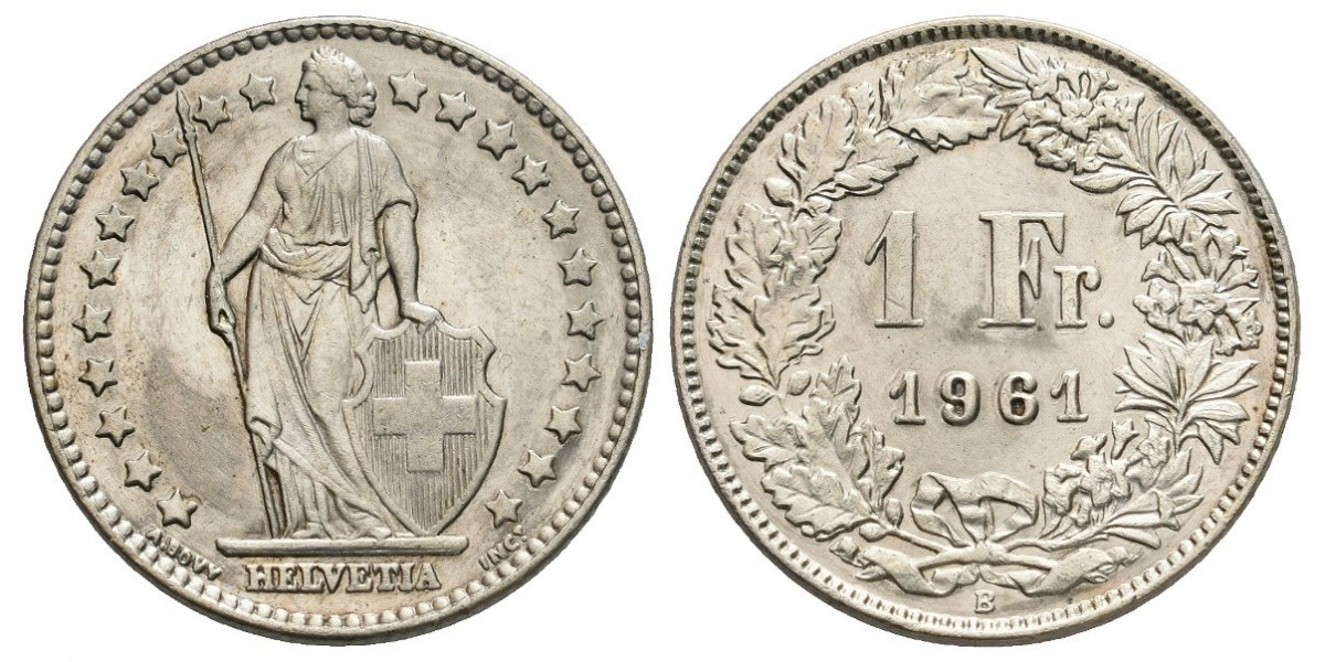 Suiza. 1 franc. 1961
