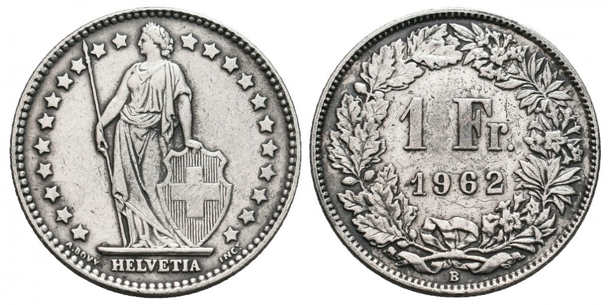 Suiza. 1 franc. 1962