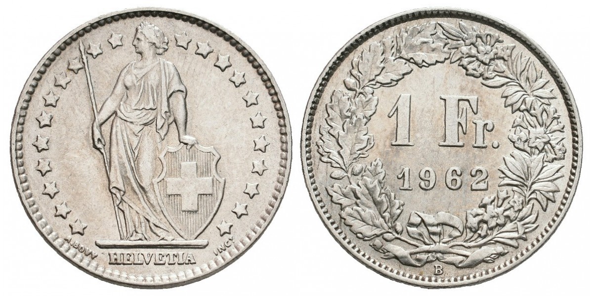 Suiza. 1 franc. 1962