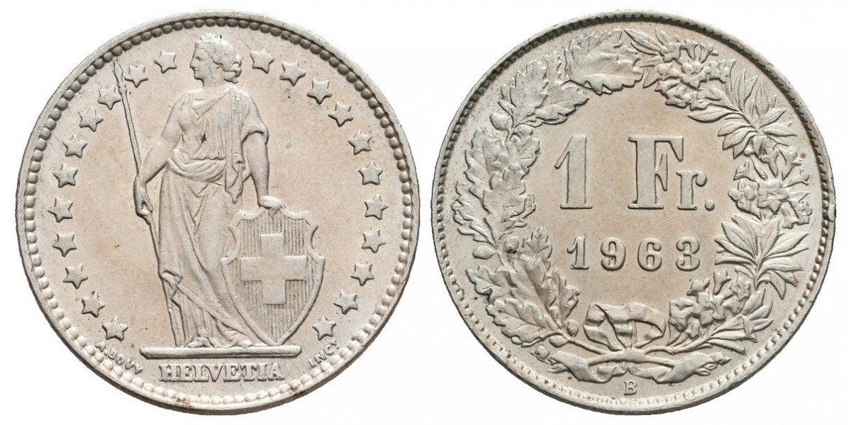 Suiza. 1 franc. 1963