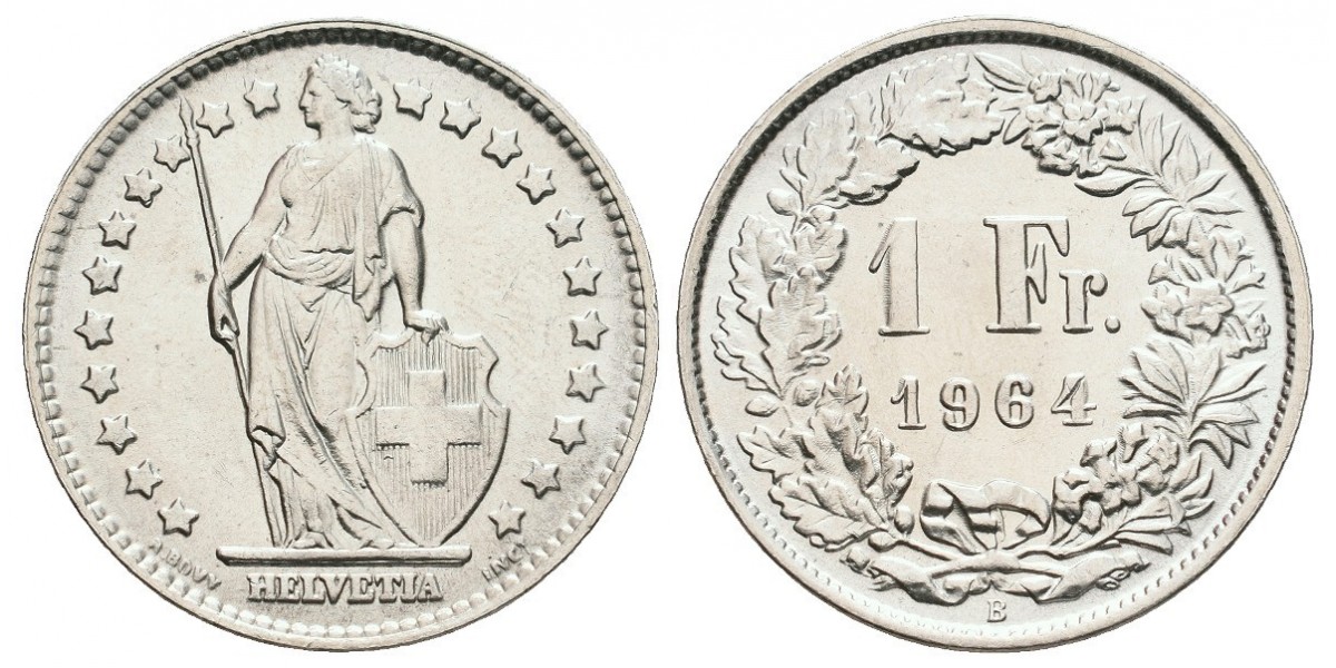 Suiza. 1 franc. 1964