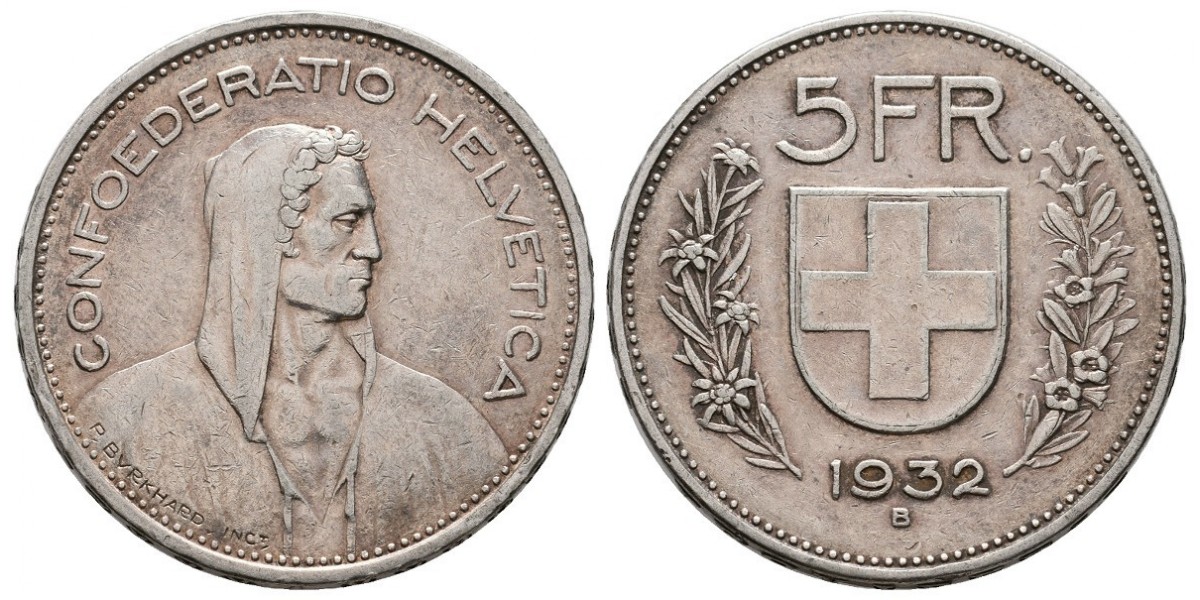 Suiza. 5 francs. 1932
