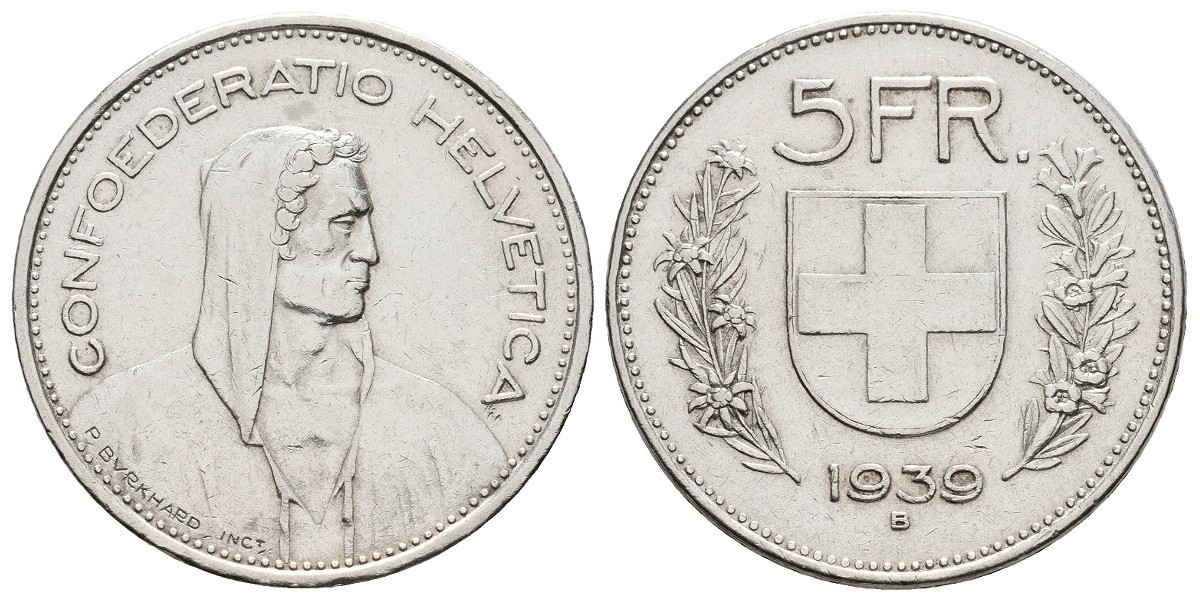 Suiza. 5 francs. 1939