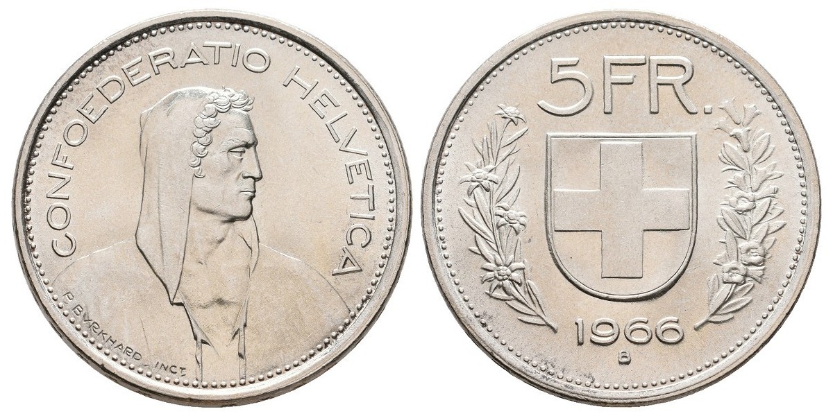Suiza. 5 francs. 1966