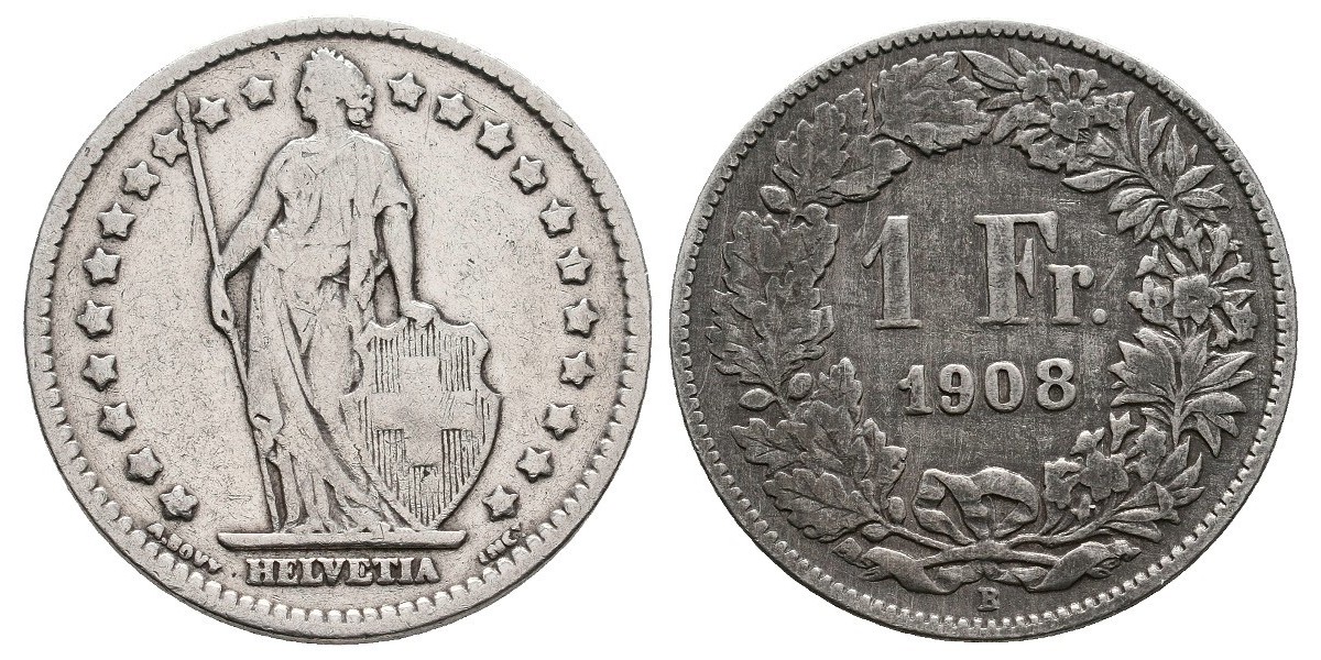 Suiza. 1 franc. 1908