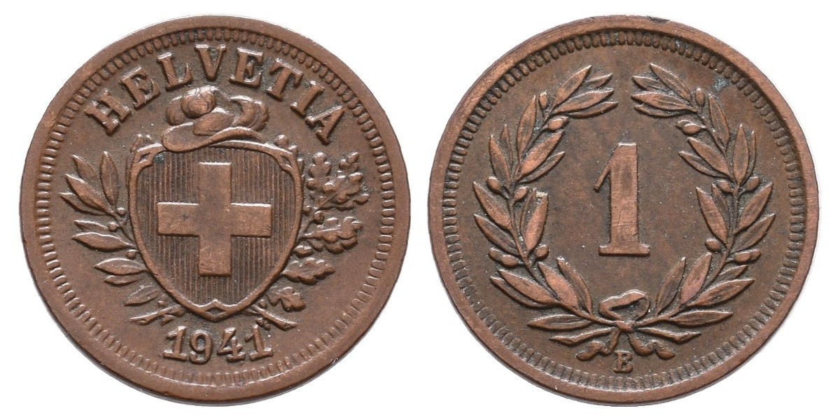 Suiza. 1 rappen. 1941
