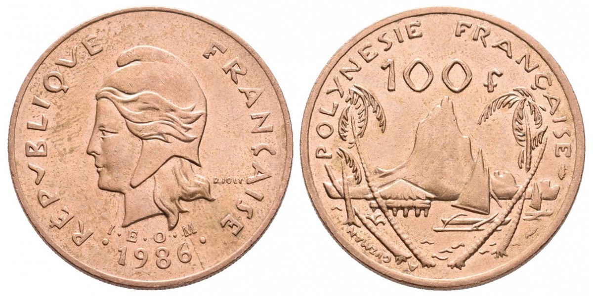 Polinesia. 100 francs. 1986