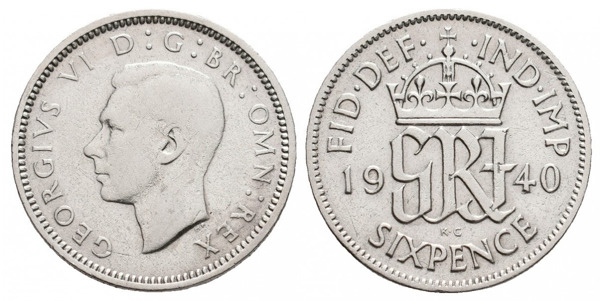 Gran Bretaña. 6 pence. 1940