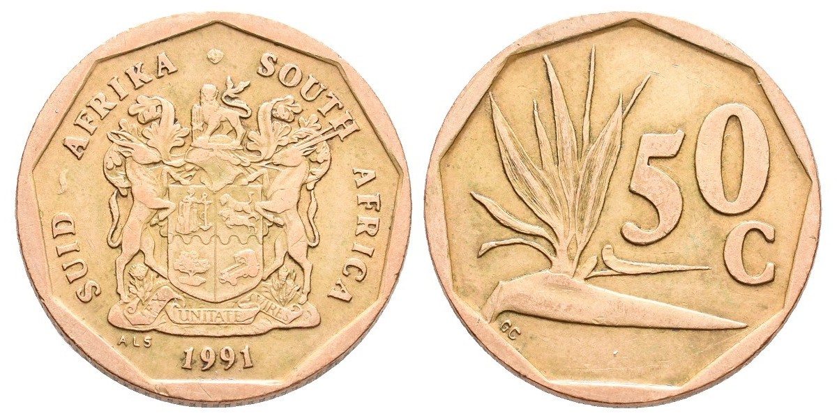 South Africa. 50 cents. 1991