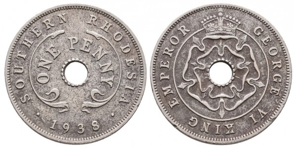 South Rhodesia. 1 penny. 1938