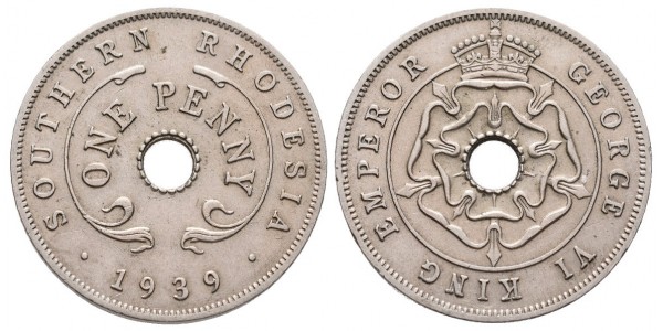 South Rhodesia. 1 penny. 1939