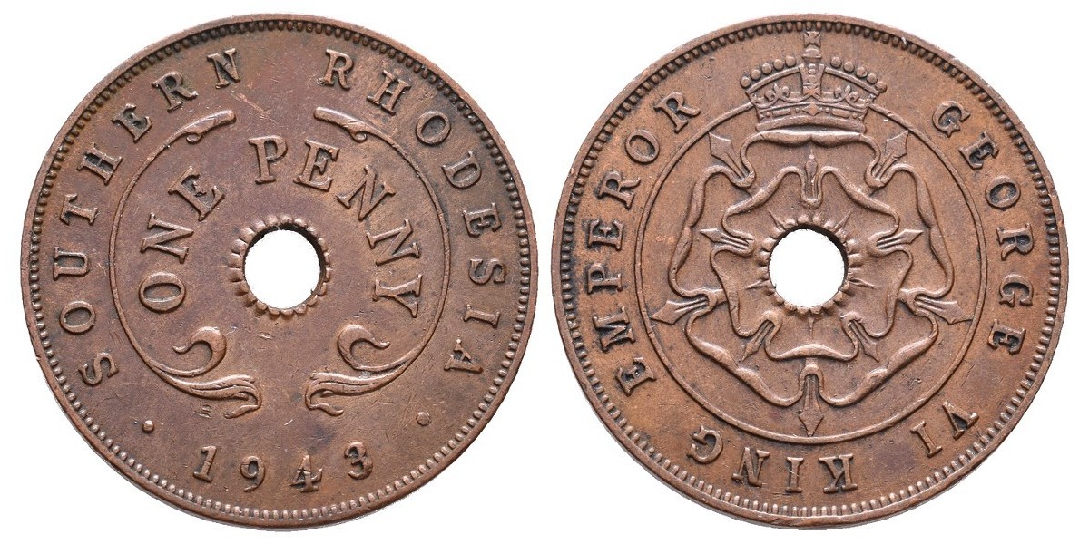 South Rhodesia. 1 penny. 1943