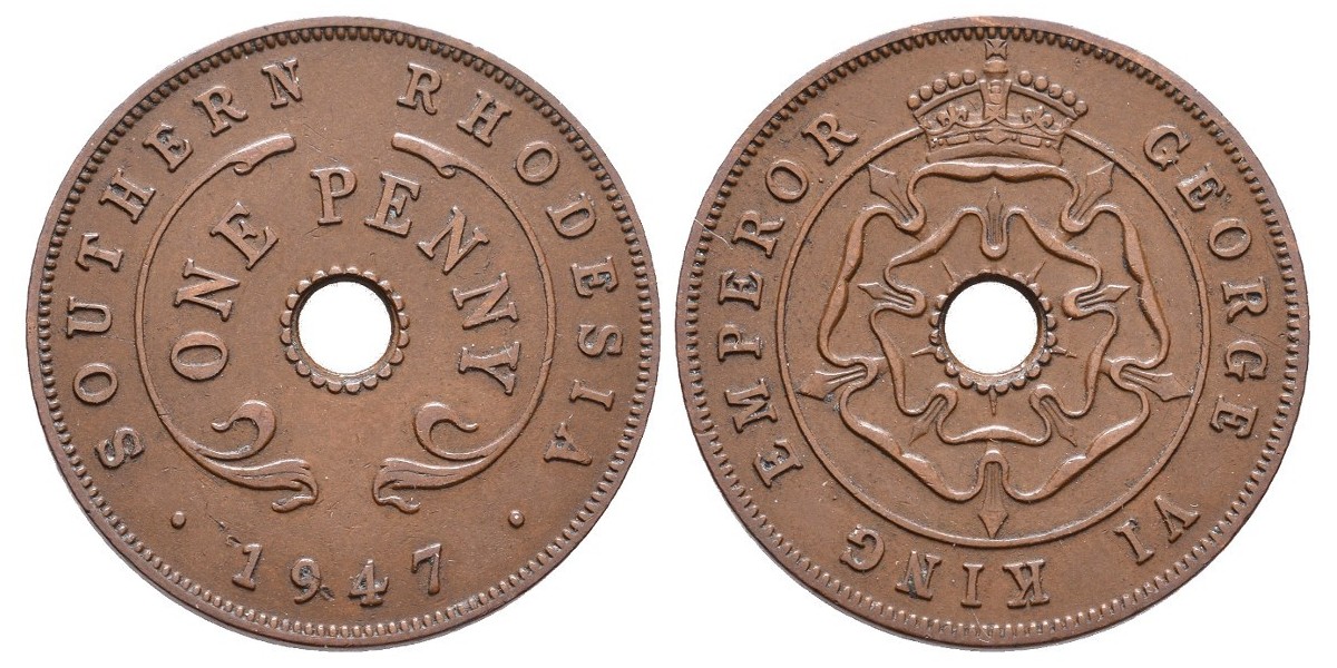 South Rhodesia. 1 penny. 1947