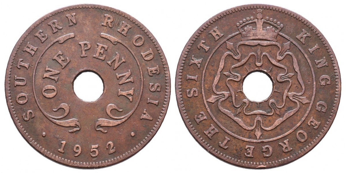 South Rhodesia. 1 penny. 1952