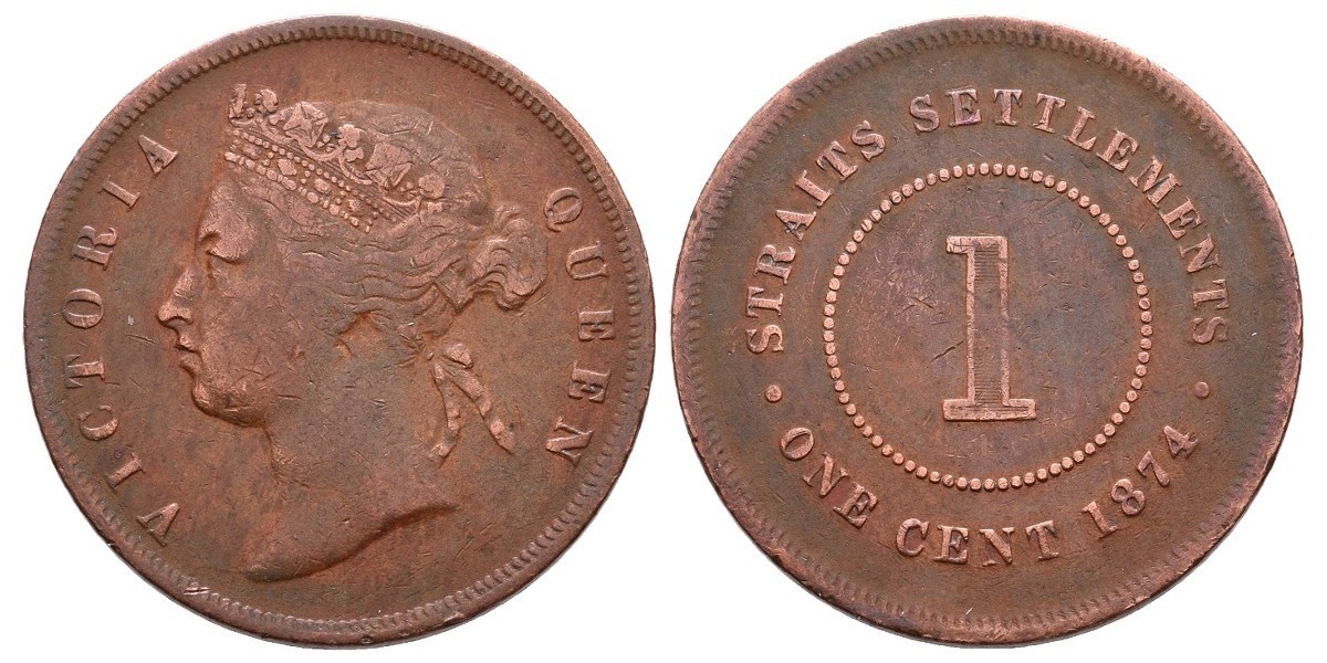 Straits Settlements. 1 cent. 1874