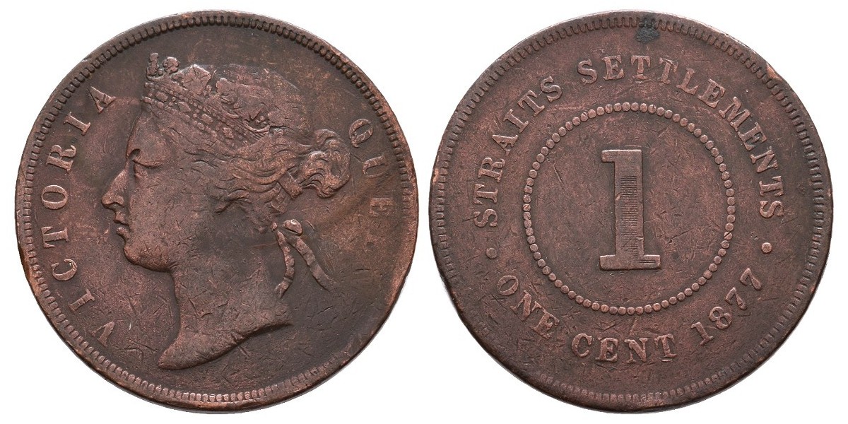 Straits Settlements. 1 cent. 1877