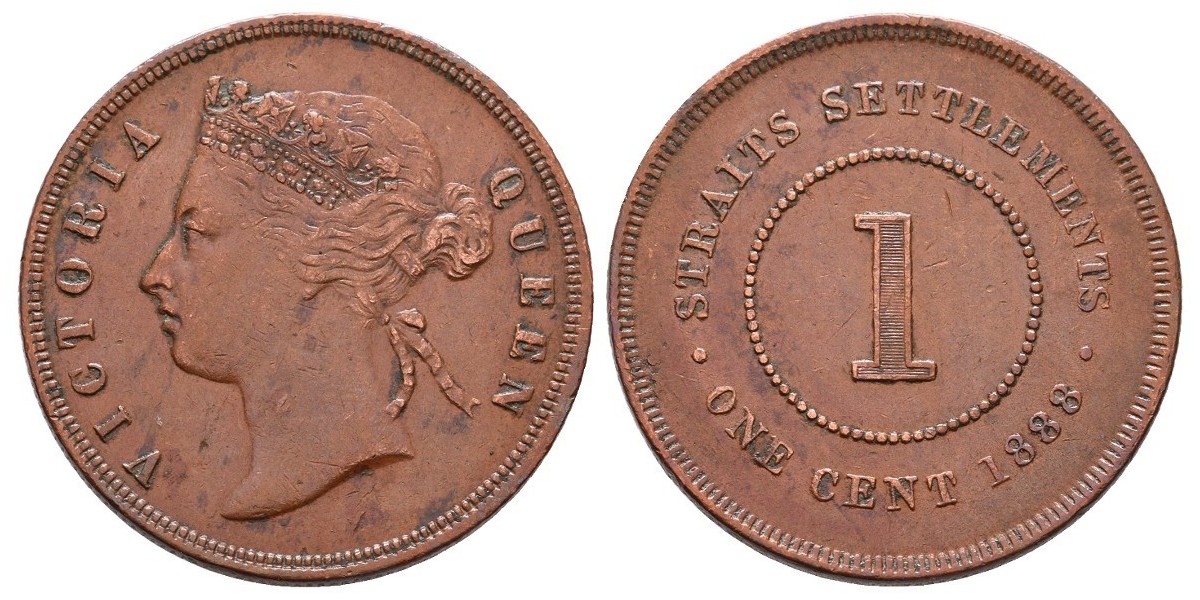 Straits Settlements. 1 cent. 1888