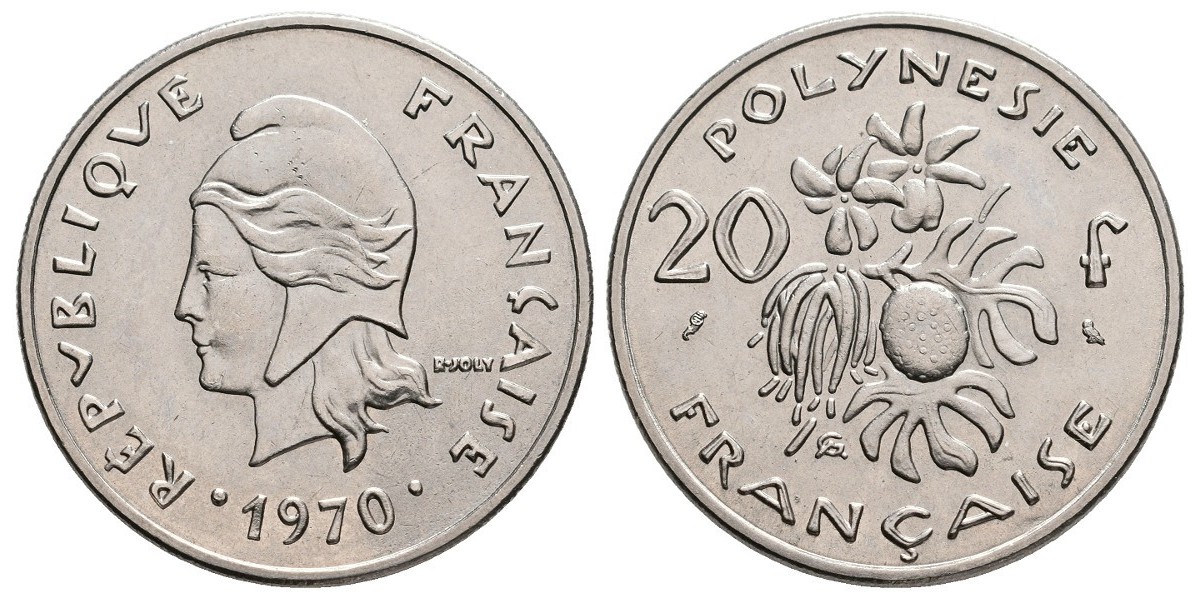 Polynesia Francesa. 20 francs. 1970