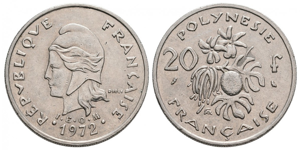 Polynesia Francesa. 20 francs. 1972