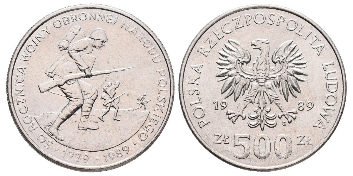 Polonia. 500 zlotych. 1989