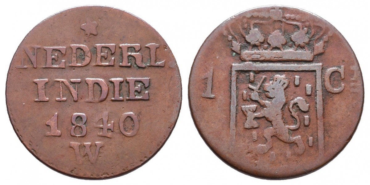 India Holandesa. 1 duit. 1840 W