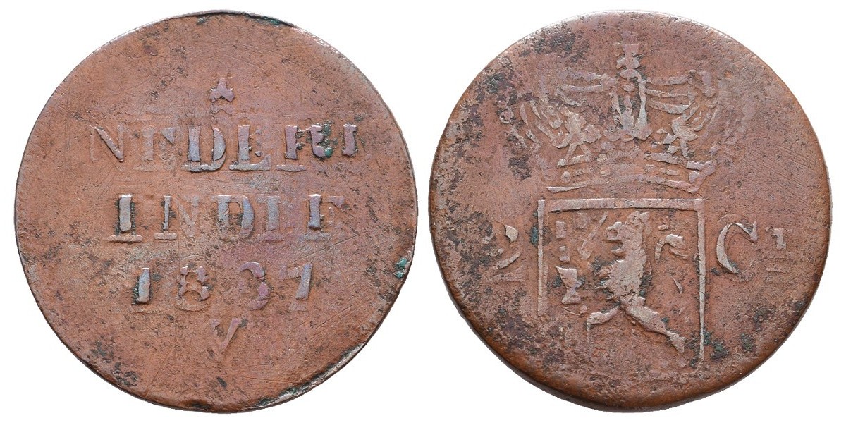 India Holandesa. 2 doble duit. 1837 V