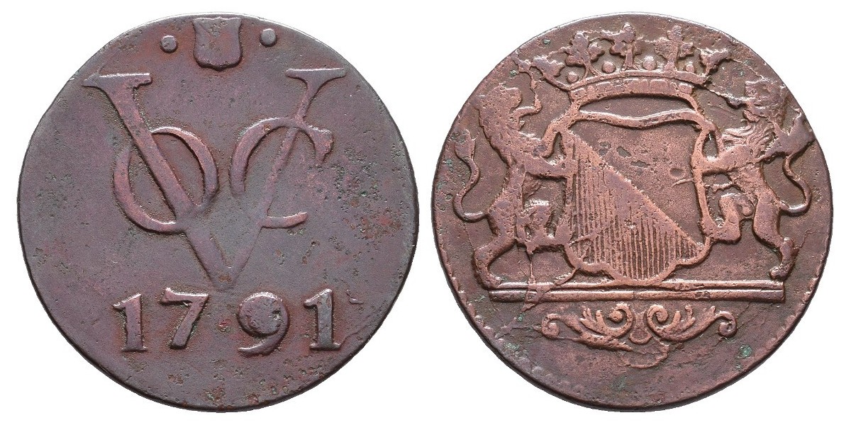 India Holandesa. 1 duit. 1791