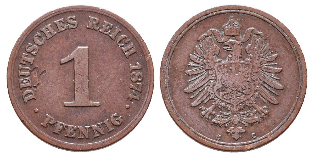 Alemania. 1 pfennig. 1874 C