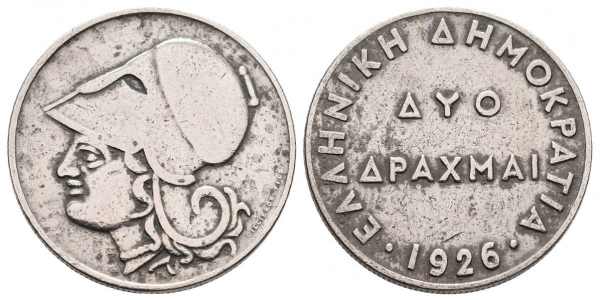 Grecia. 2 drachmai. 1926