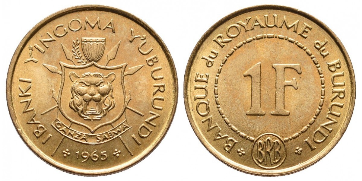 Burundi. 1 franc. 1965