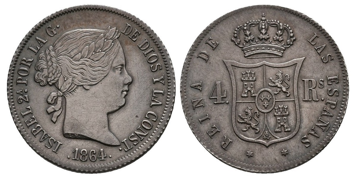 Isabel II. 4 reales. 1864. Madrid