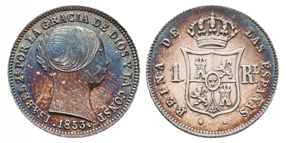 Isabel II. 1 real. 1853. Barcelona