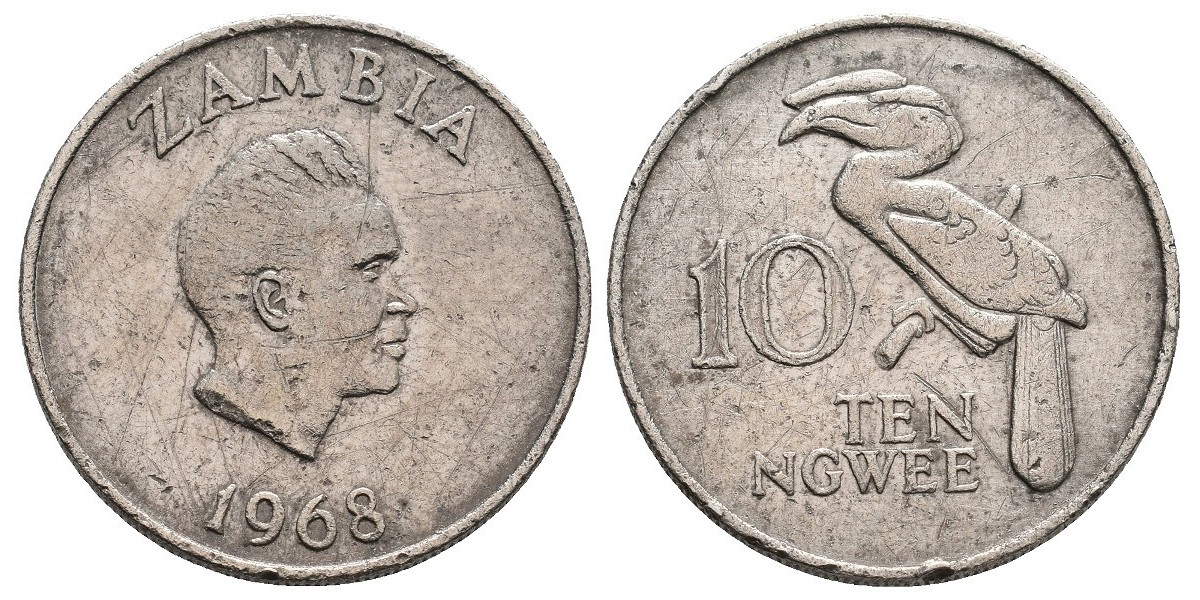 Zambia. 10 ngwee. 1968