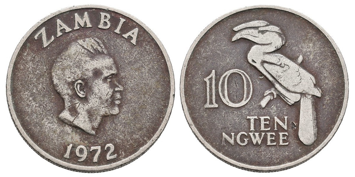 Zambia. 10 ngwee. 1972
