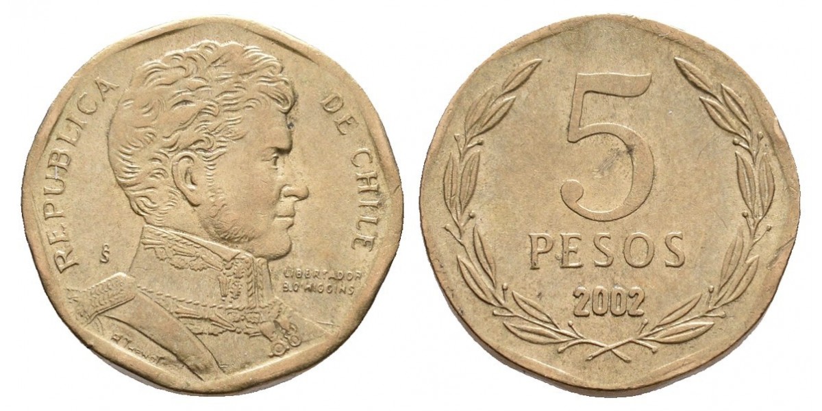 Chile. 5 pesos. 2002