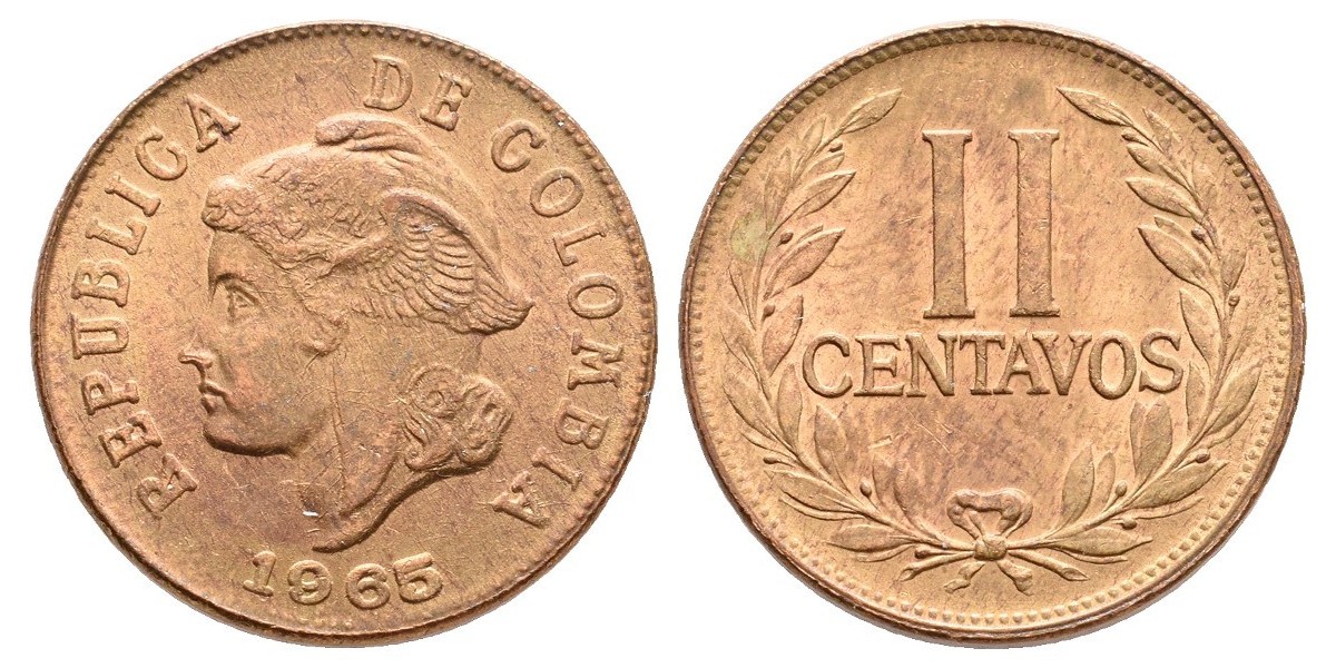 Colombia. 2 centavos. 1965
