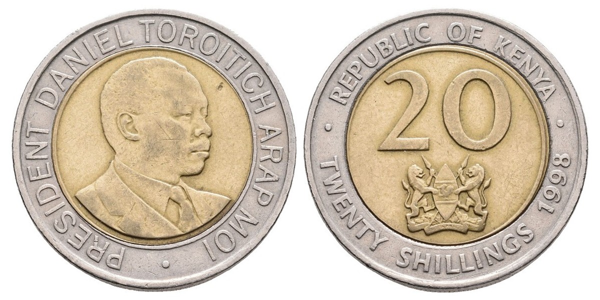 Kenia. 20 shillings. 1998